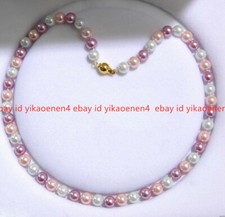 8mm Genuine White Pink Purple