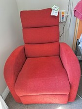 RESTWELL LUXURY ELECTRIC RISER RISE RECLINER RED CHENILLE CHAIR ~ CAN DELIVER