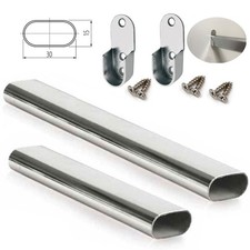 Wardrobe Rail Oval Chrome