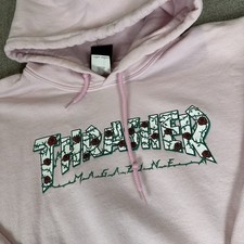 Thrasher Roses Pullover Pink Hoodie Large Hooded Sweatshirt Y2K Skateboard