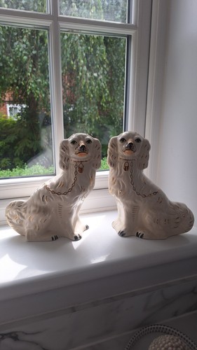 Pair moorland pottery - pair, of