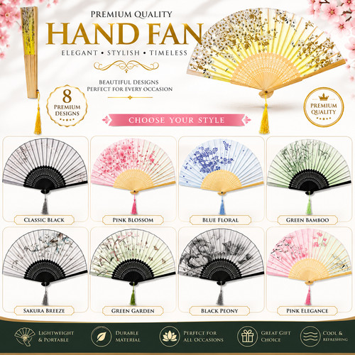 Bamboo folding hand silk - bamboo,