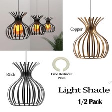 PENDANT LIGHT LAMPSHADE CEILING VINTAGE INDUSTRIAL METAL CAGE WIRE LIGHT SHADE