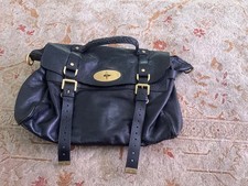 Genuine Large Vintage Mulberry Alexa Black Bag hand held plus extendable strap