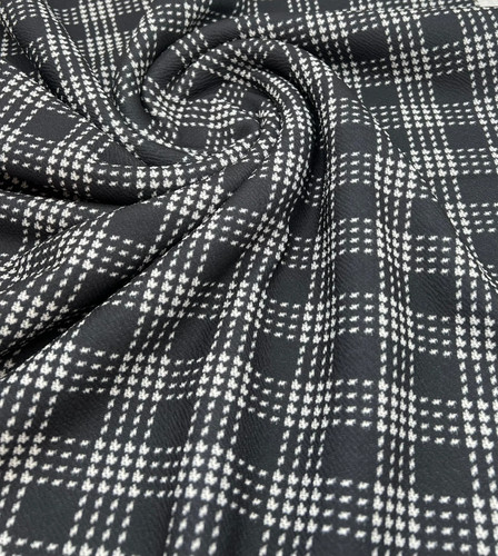 Black check print liverpool - black,