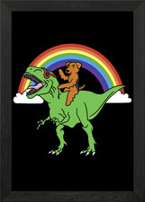 Airedale Terrier T Rex Framed