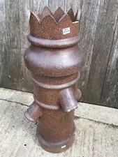 Salvaged Unusual Old Brown Clay Bishop Chimney Pot Garden Ornament 105.5cm High