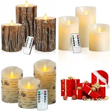 LED Candles Flameless Candles 300 Hour Decorating Pillars, Set of 3, With Remote