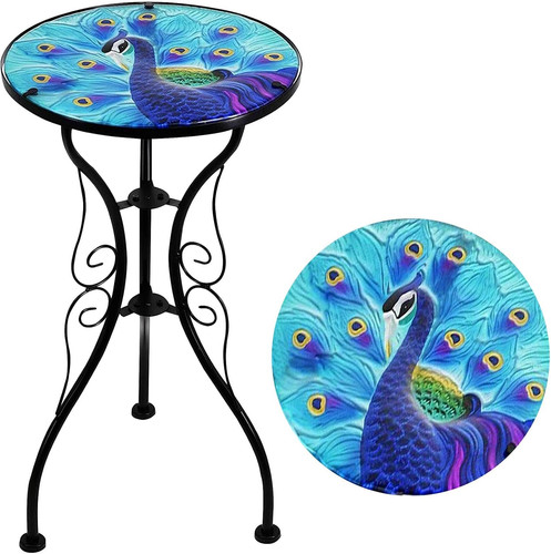Mosaic garden table - garden, blue