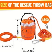 Lifeguard Water Safety Throw Bag 50ft Rope Kayak Boat Canoe Line Rescue River