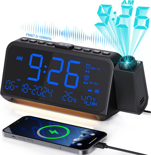 Mesqool led projection alarm - led,