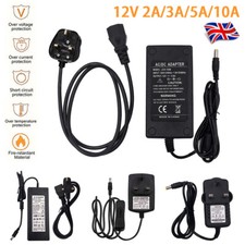 DC 12V Power Supply with Switch Adapter Transformer 2A 3A 5A 10A UK Plug Charger