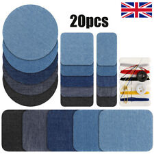 20PCS Iron On Denim Patches Jeans Fabric Repair Patches Clothes Mending Stickers