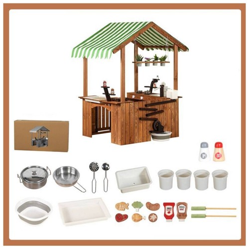 Wooden outdoor playhouse - wooden,