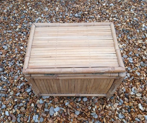 Vintage bamboo storage chest - bamboo,