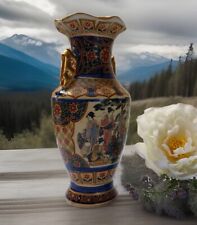 Ancient Hand Painted Japanese  Pottery Vase c1900 Japan Antique Signed.