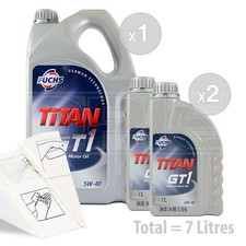 Car Engine Oil Service Kit / Pack 7 LITRES Fuchs TITAN GT1 XTL 5W-40 5W40 7L