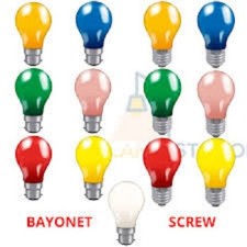 25w Coloured GLS Light Bulbs BC (B22)orES (E27)  Pink Blue Amber Green Red,White