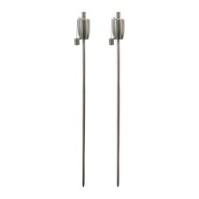 Metal Garden Torches Barrel Pack of 2-146cm Silver Garden Torches Lighting