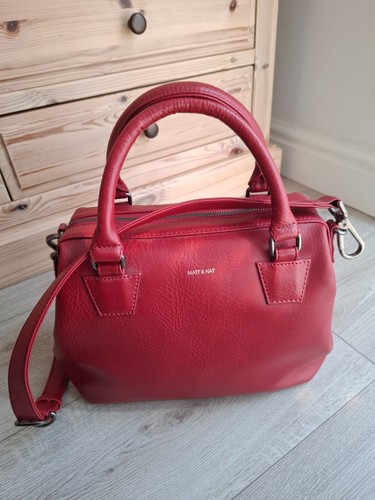 Red vegan leather - vegan, matt