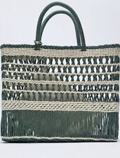 zara BRAIDED TOTE shopper BAG green large new with tags
