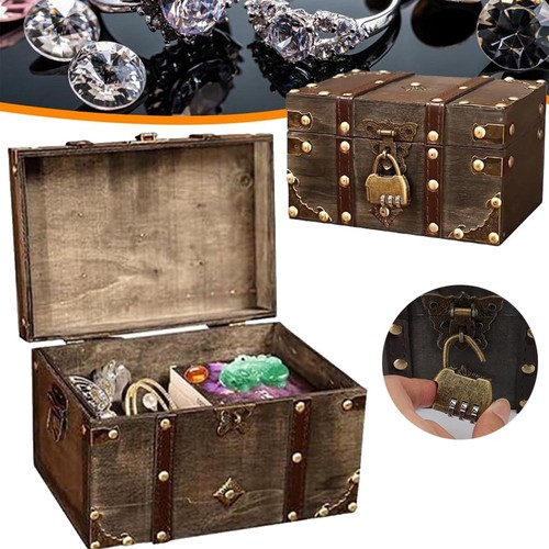 Wooden treasure chest storage - wooden,