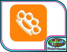 Knuckle Brass G Vinyl Sticker MMA Tablet Fight Laptop Wall Window Duster Decal