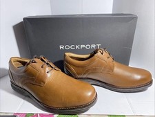 Men's Brown Rockport Premium Class Plain Toe Dress Oxfords (V81872) Size 8W NIB