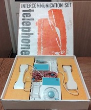 Vintage Telephone Intercom Set Dial Phone 1960’s Toy 