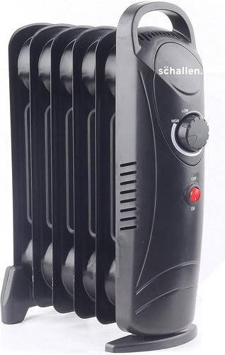 Oil heater black portable - black,