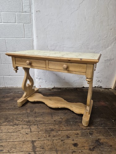 Victorian pine console table - pine, /