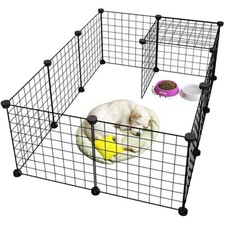 Pet Playpen DIY Small Animal Cage w/ 12 Panels for Kitten Bunny Chinchilla House