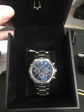 Bulova Men's Quartz Chronograph Blue Dial Two-Tone 43mm Model 98B284