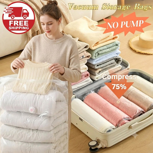 Pump vacuum storage bags - no‑pump,