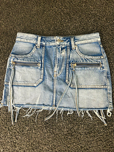 Bershka blue denim mini skirt - denim,