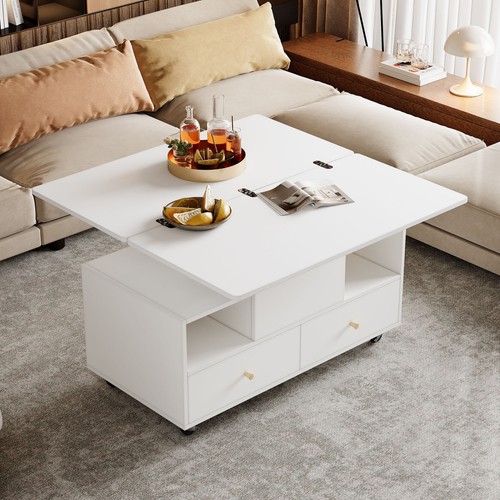 Lift coffee table - on, wheels