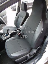 i - TO FIT A RENAULT TWIZY CAR, SEAT COVERS, ASH BLACK / LEATHERETTE TRIM