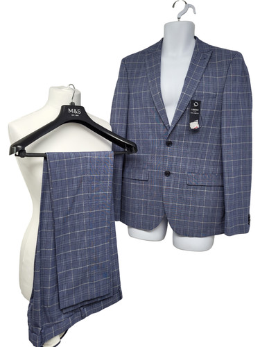 Blue check skinny fit - m&s,