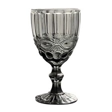 Vintage Style Coloured Wine Glass Goblets Embossed
