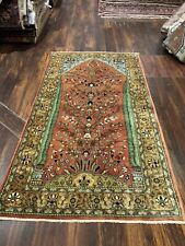 Sale Unique Genuine Hand Knotted Vintage Area Rug Floral Carpet 3’5”x6’7”,#2885