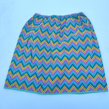 VINTAGE 1970s slip petticoat green yellow purple circles elasticated waist dots