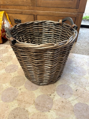 Woven wicker log basket - woven,