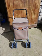 The Sholley Trolley Shol-Eco -Brown/pale Check -  6 Wheels Foldable Walking Aid