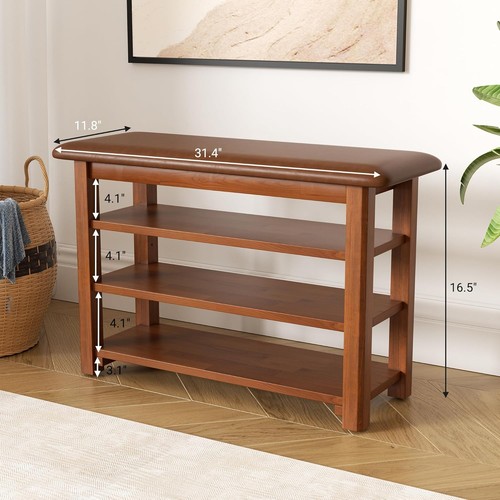Farmhouse wooden shoe rack - farmhouse,