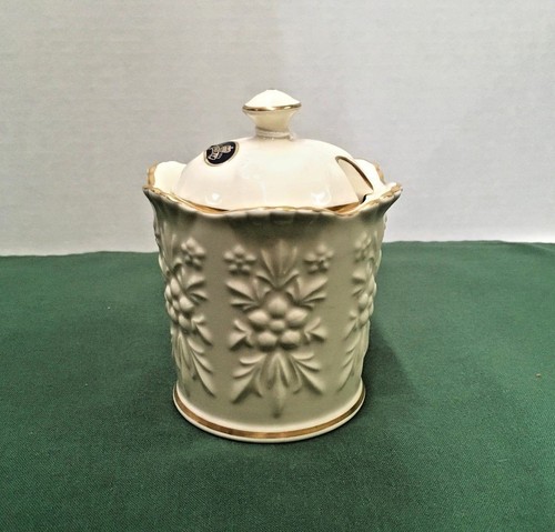 Aynsley camellia jam jar with - camellia,