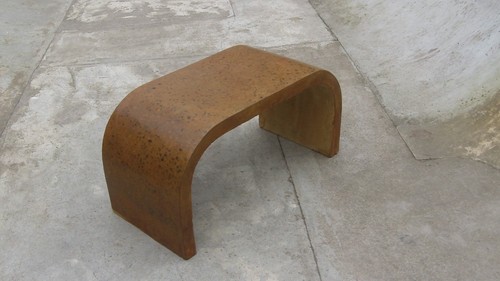 Polished concrete bench - polished,