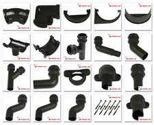 Brett Martin Cast Iron Style PVC 112mm Half Round Gutter&68mm Down Pipe Fittings