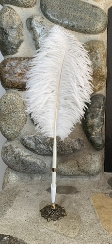Vintage hallmark white feather - vintage,