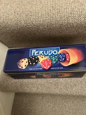 BRAND NEW  BUT NO CELLOPHANE. Perudo  liars dice game in tin  perfect condition