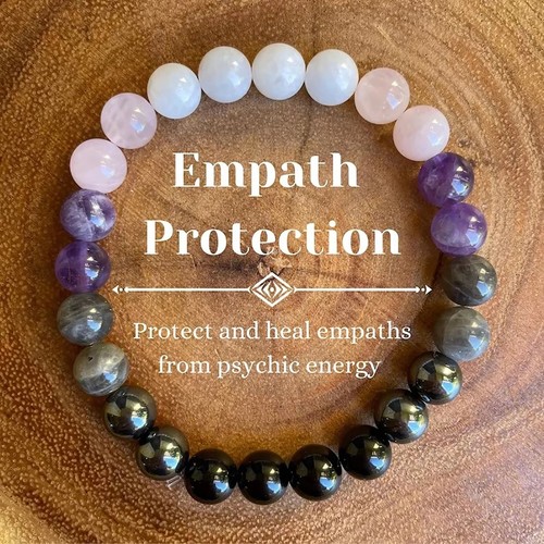 Natural stone beaded bracelet - natural,